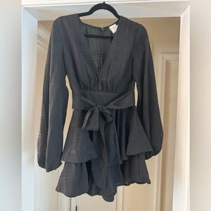 Princess Polly Charcoal Long-Sleeve Dress